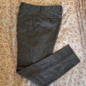 Bonobos Italian Stretch Wool Dress Pants
34"x 32" in Grey Texture and Slim Taper